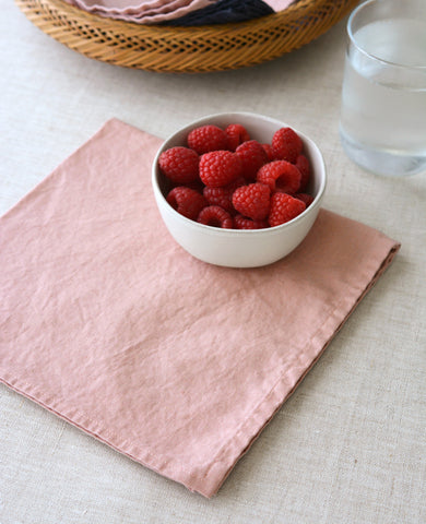 Blush Pink Linen Napkins - Made in California by Cotton & Flax