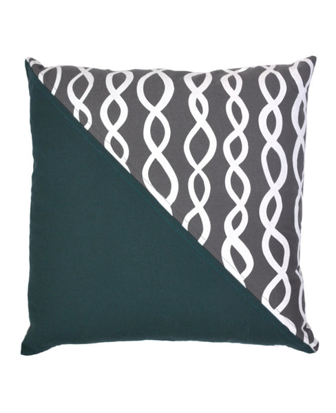 Charcoal Grey DNA Patchwork Throw Pillow