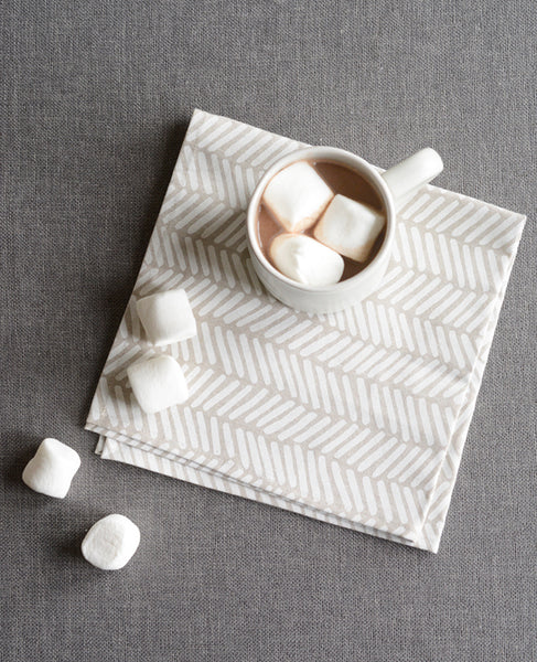 Cloth napkins from Cotton & Flax - herringbone pattern in linen