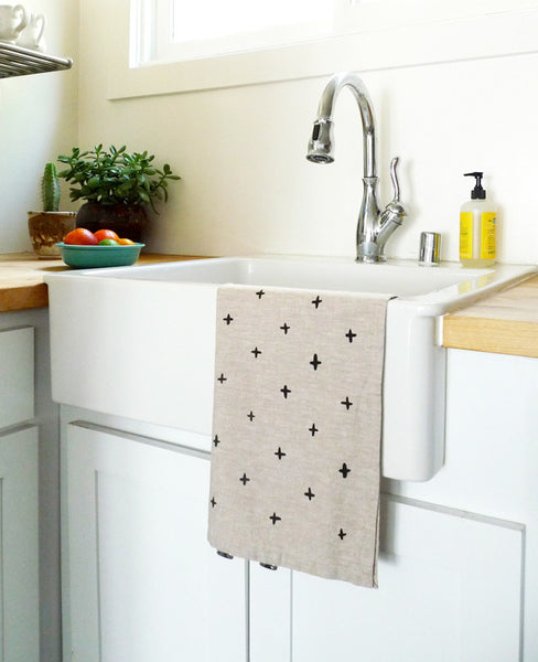 Black plus tea towel - Cotton & Flax