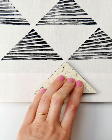 Block print your own tote bag in a geometric pattern