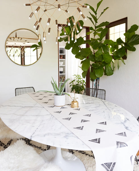 Block printed table runner - Creative workshop led by Erin Dollar