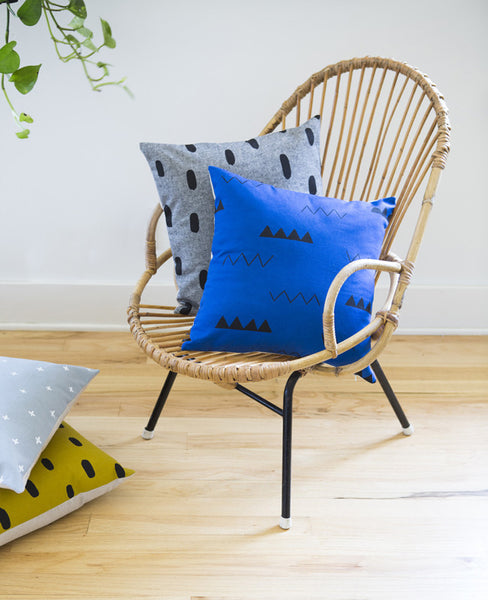 Indigo Blue Zig Zag Pillow