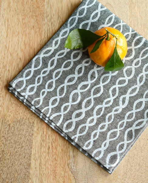 DNA pattern chambray linen dinner napkin - Cotton & Flax