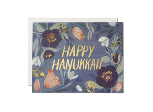 Red Cap Cards - Hanukkah Flowers