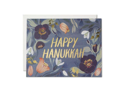 Red Cap Cards - Hanukkah Flowers
