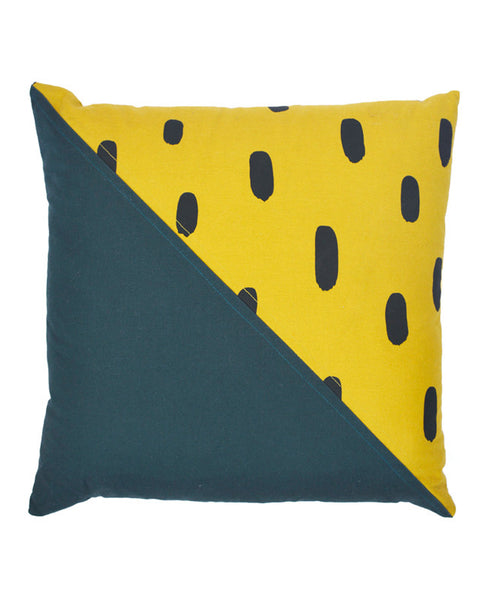 Golden Brushstroke Patchwork Pillow