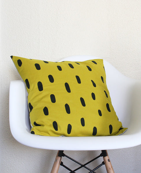 Gold brushstroke pillow