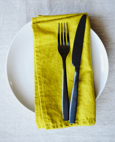 Linen napkins in goldenrod yellow - made by Cotton & Flax