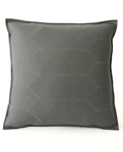 Grey Wool Felt Throw Pillow