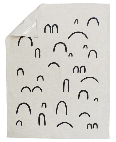 Patterned linen tea towel - Cotton & Flax