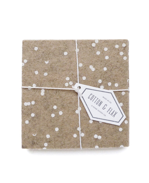 Latte confetti coaster set from Cotton & Flax