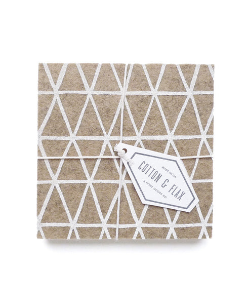 Triangle felt coaster set - Latte beige