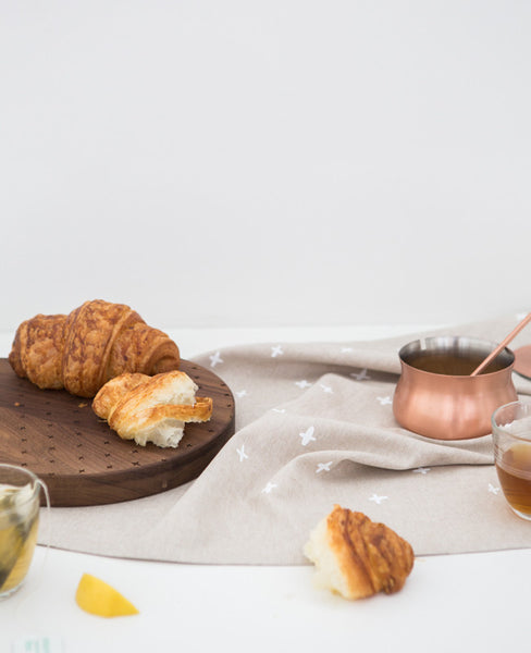 Linen plus patterned tea towel