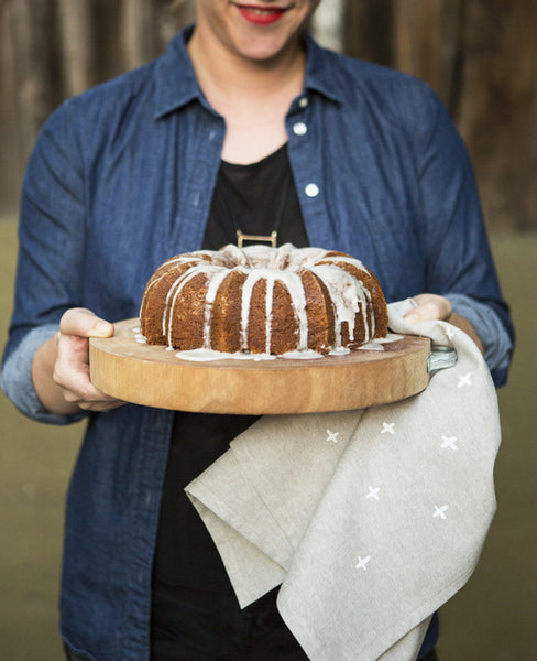 Linen plus patterned tea towel - Cotton & Flax