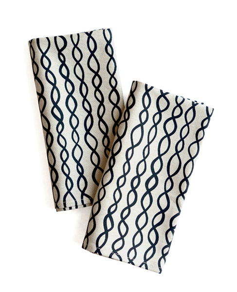 Flax linen napkins - DNA pattern - Cotton & Flax