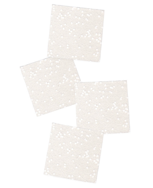 Cosmic White Confetti Felt Coasters - Cotton & Flax