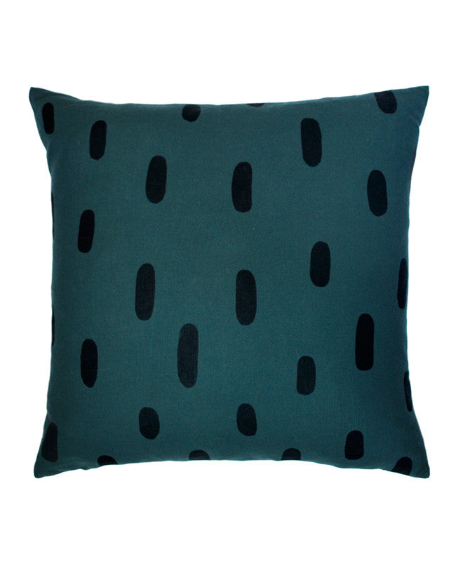 Dark teal pillow - brushstroke pattern
