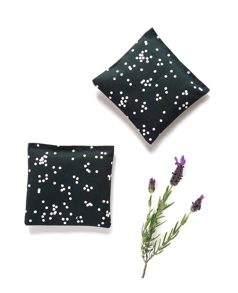 Lavender sachets - Dark Teal Confetti Pattern