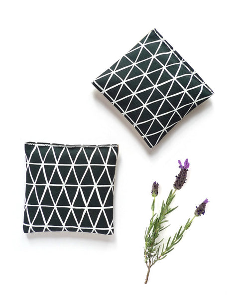 Modern lavender sachets - Dark Teal Triangle Pattern