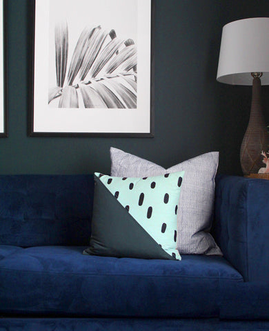 Diagonal pattern pillow from Cotton & Flax