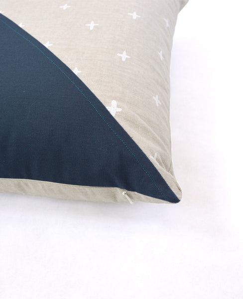 Flax Linen Plus Patchwork Pillow