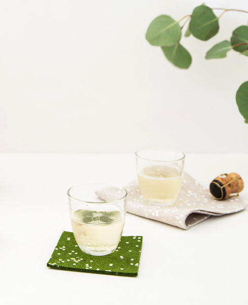 Forest confetti felt coasters