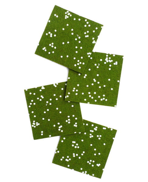 Forest green confetti coasters - Cotton & Flax