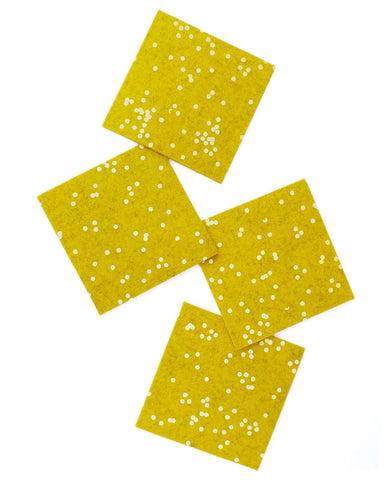 Gold Confetti Felt Coasters - set of four - Cotton & Flax