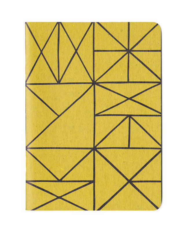 Gold Grid Patterned Notebook - 5x7in. recycled notebook