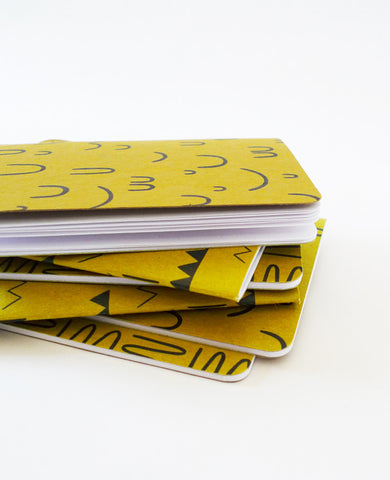 Pile of Gold Ochre Notebooks — Cotton & Flax
