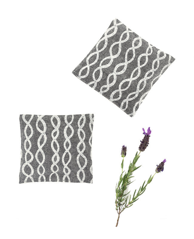 Lavender sachets - made with grey chambray patterned fabric