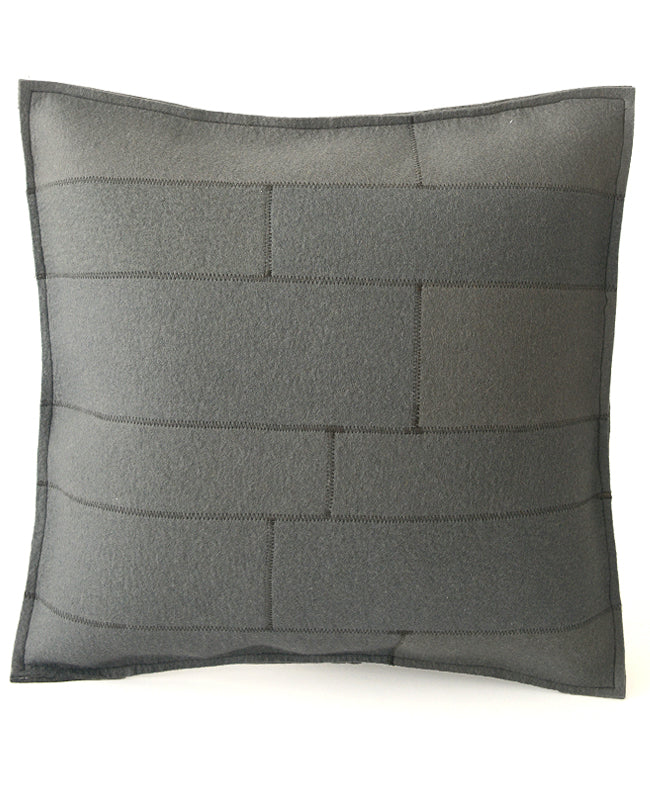 Grey wool felt throw pillow - designed by Cotton & Flax