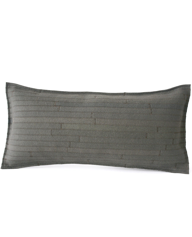 Grey felt lumbar pillow made by Cotton & Flax