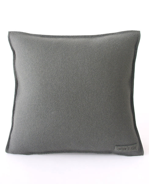 Back of grey wool felt pillow