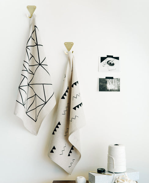 Patterned Linen Tea Towels - Cotton & Flax