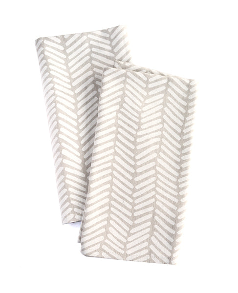 Herringbone linen napkins - cloth dinner napkins from Cotton & Flax