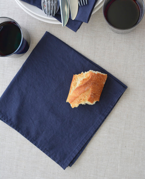 Midnight Blue Napkins - made with linen - Cotton & Flax