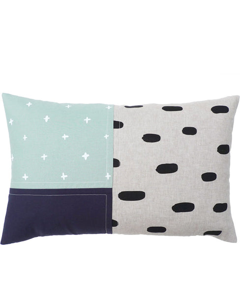 One of a kind Patchwork Pillow - Cotton & Flax