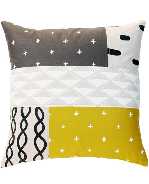 One of a kind Patchwork Pillow - Cotton & Flax
