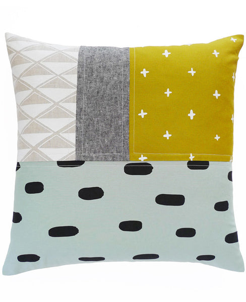 One of a kind Patchwork Pillow - Cotton & Flax