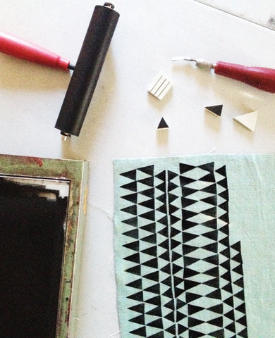 Block printing workshop in San Diego - learn to print on fabric with Erin Dollar