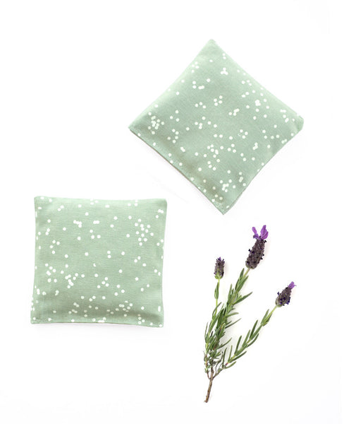Lavender sachets - made with seafoam green patterned fabric