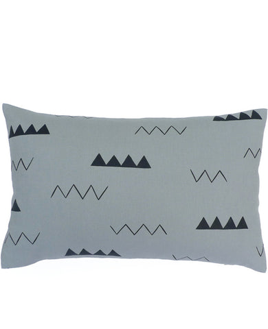 Grey Zig Zag Throw Pillow - Cotton & Flax