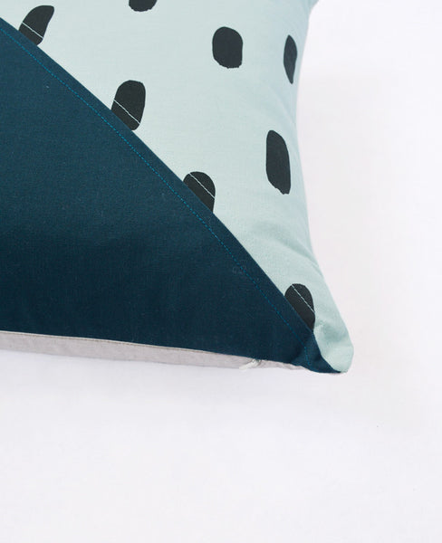 Diagonal pattern pillow from Cotton & Flax - corner detail